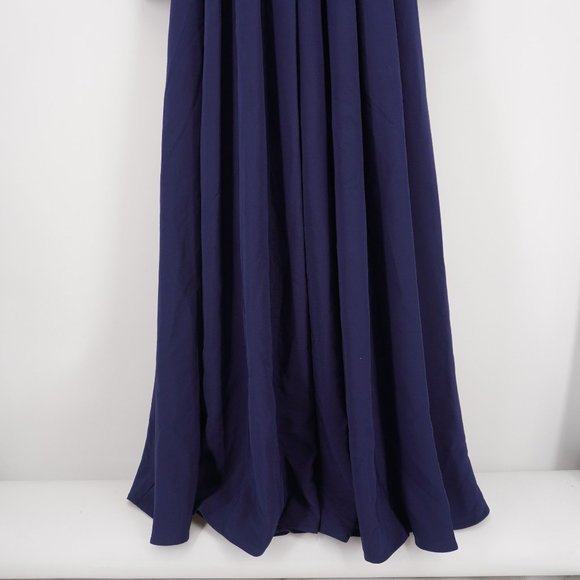 Mac Duggal Women's NWT Ieena Midnight Blue A-Line Rhinestone Waist Evening Gown - Picture 6 of 15
